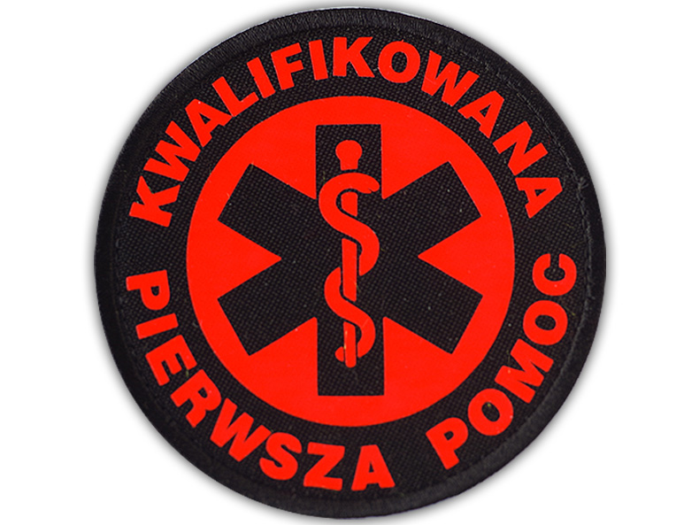 

Emblemat Fluo Kwalifikowana Pierwsza Pomoc na rzep