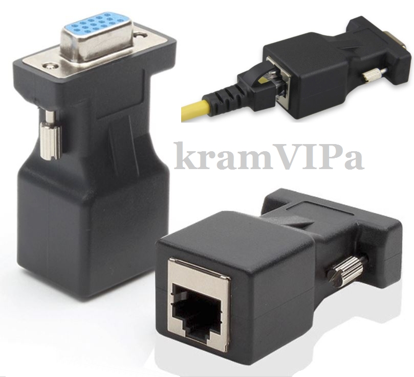 Extender VGA - RJ45 do 20m CAT5 CAT5E CAT6