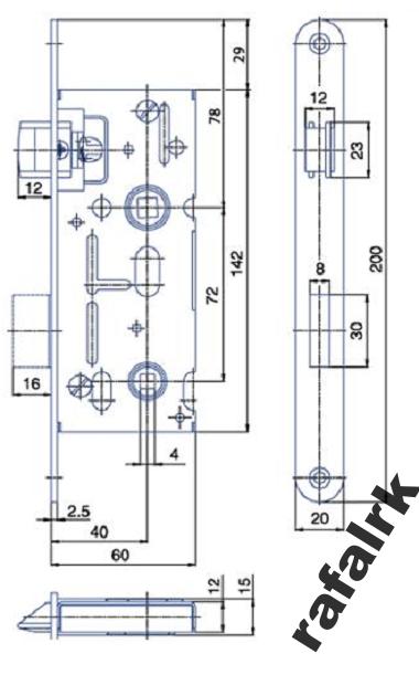 Zamek wpuszczany HOBES 72/40 WC do drzwi Kod producenta 72/40 DO WC