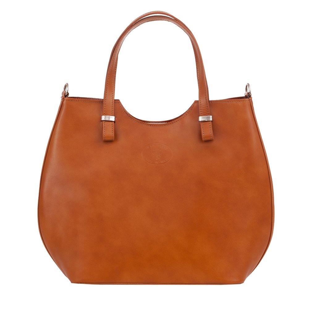 

Włoska Skórzana Torebka Camel Ruda shopper bag A4