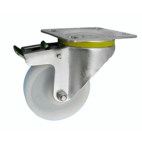Kolečko fi.100 mm otočné Nerezové s brzdou