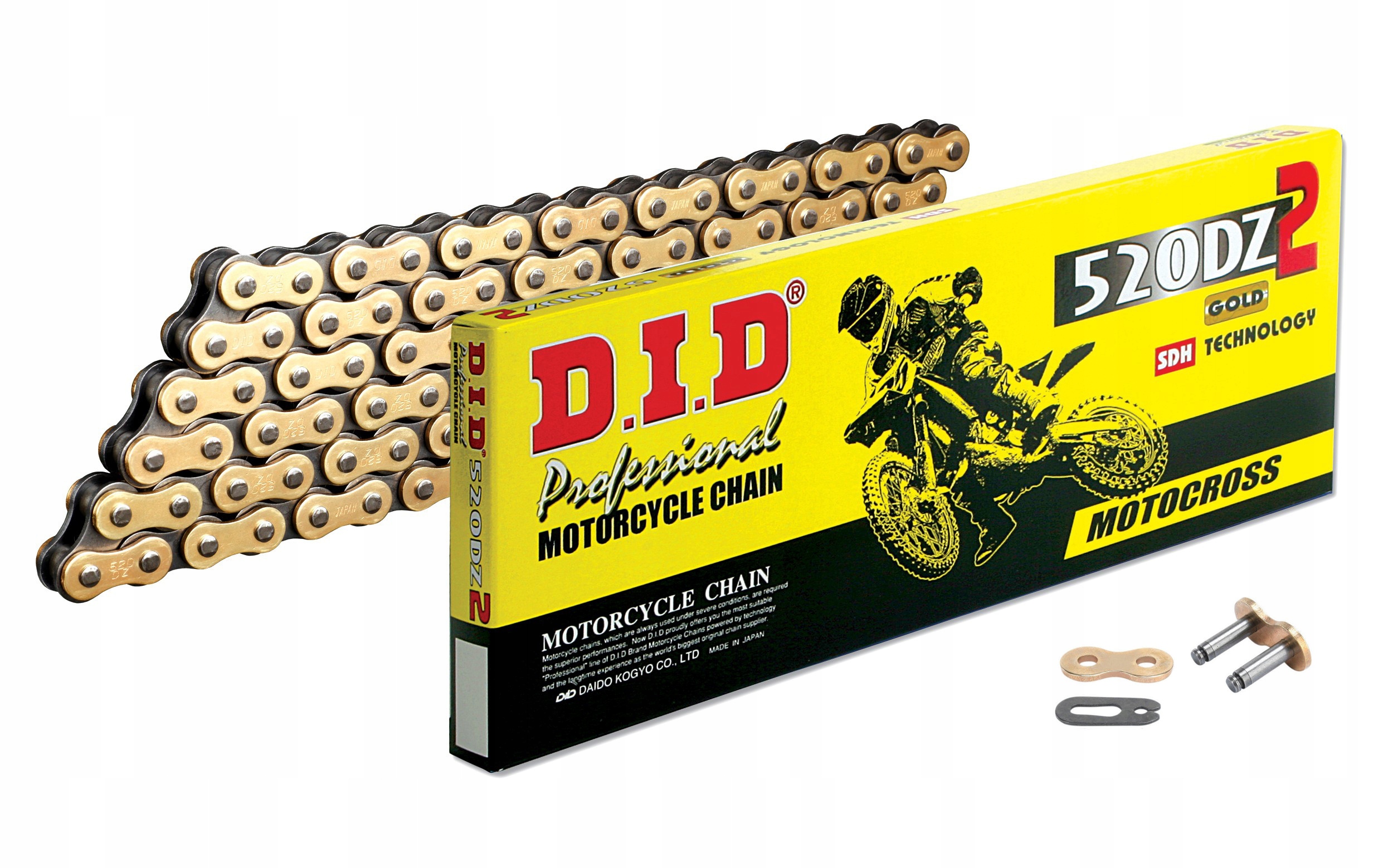 Japonský hnací řetěz DiD 520 Zlatý 116 článků
