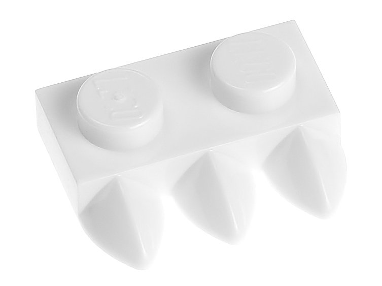 

Lego Płytka z trzema zębami 1x2 15208 biała
