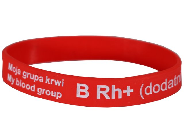 

Opaska Bransoletka Z Grupą Krwi B Rh + (dodatni)