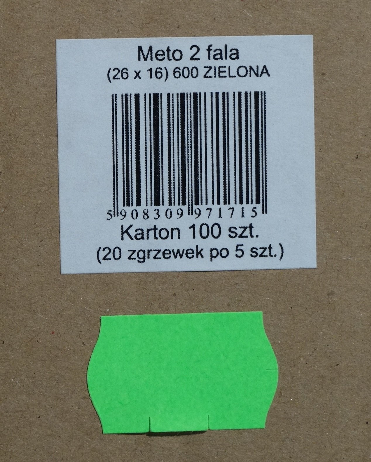 

Metki etykiety dwurzędowe 26x16 fala Zielone
