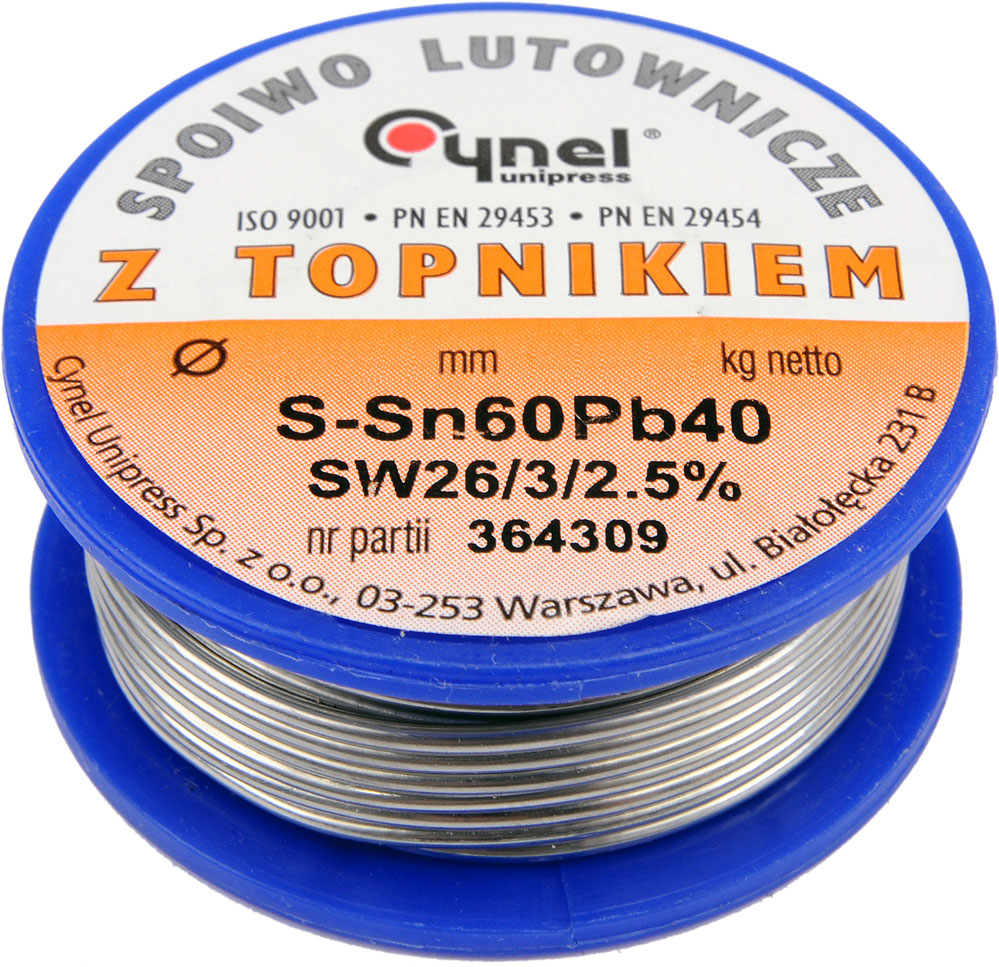 

0,56/500g 0,56mm 500g __ Cyna Z Topnikiem SN60PB40