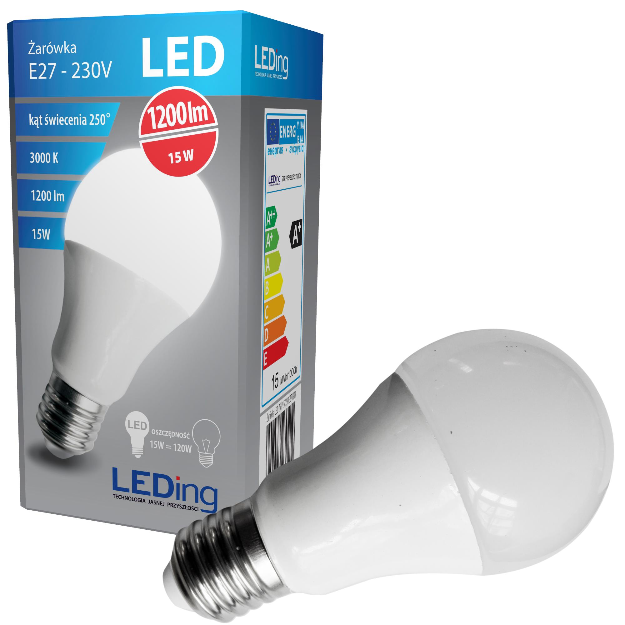 

Żarówka Led 15W 1200lm E27 3000K ciepła Smd 2835