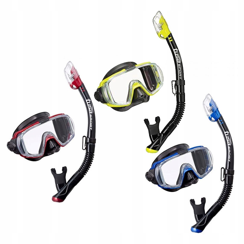 Zestaw maska+fajka TUSA VISIO HyperDry czarno-niebieski Marka Tusa