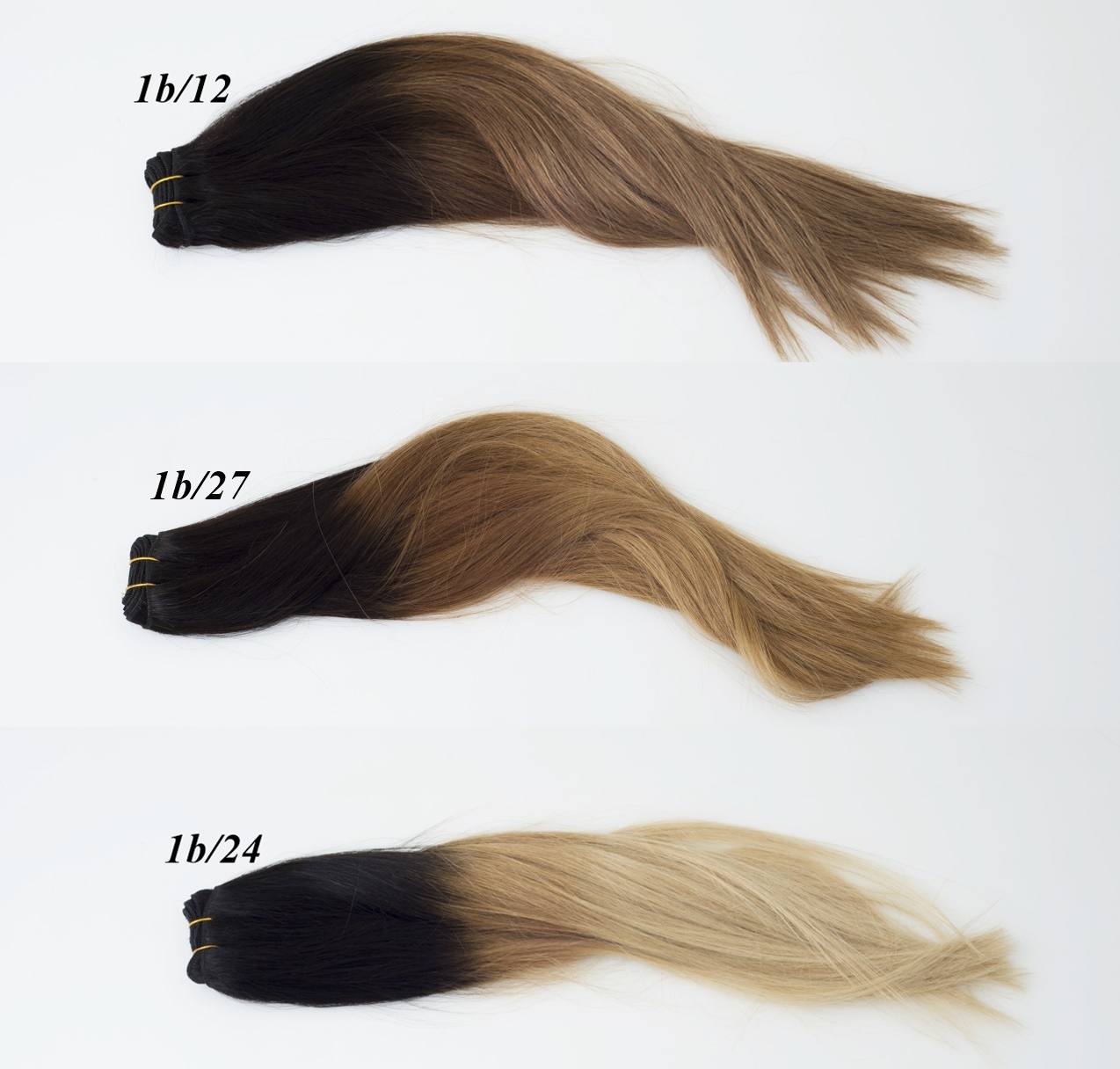 WŁOSY NATURALNE pasemka OMBRE 50cm KERATYNA RINGI Marka inna marka