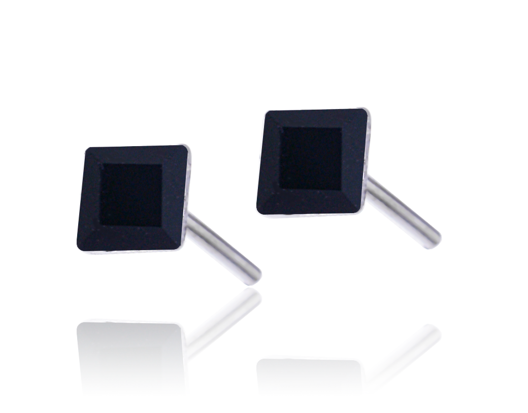 

Srebrne Kolczyki Z Cyrkonia Czarna 4mm Srebro 925