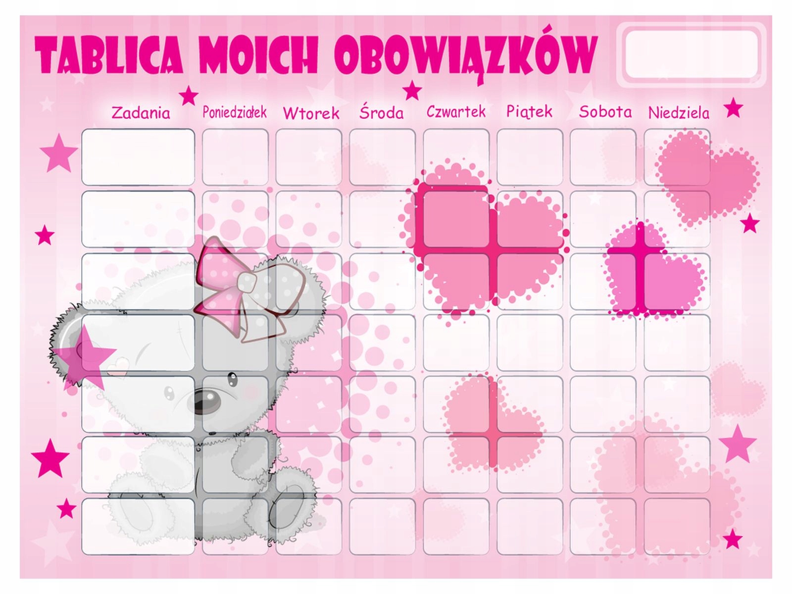 

Mata motywacyjna Tablica magnetyczna dzieci misiu