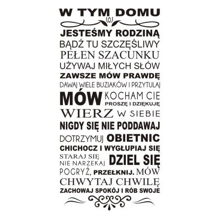 

Napis na ścianę, naklejka W Tym Domu 182