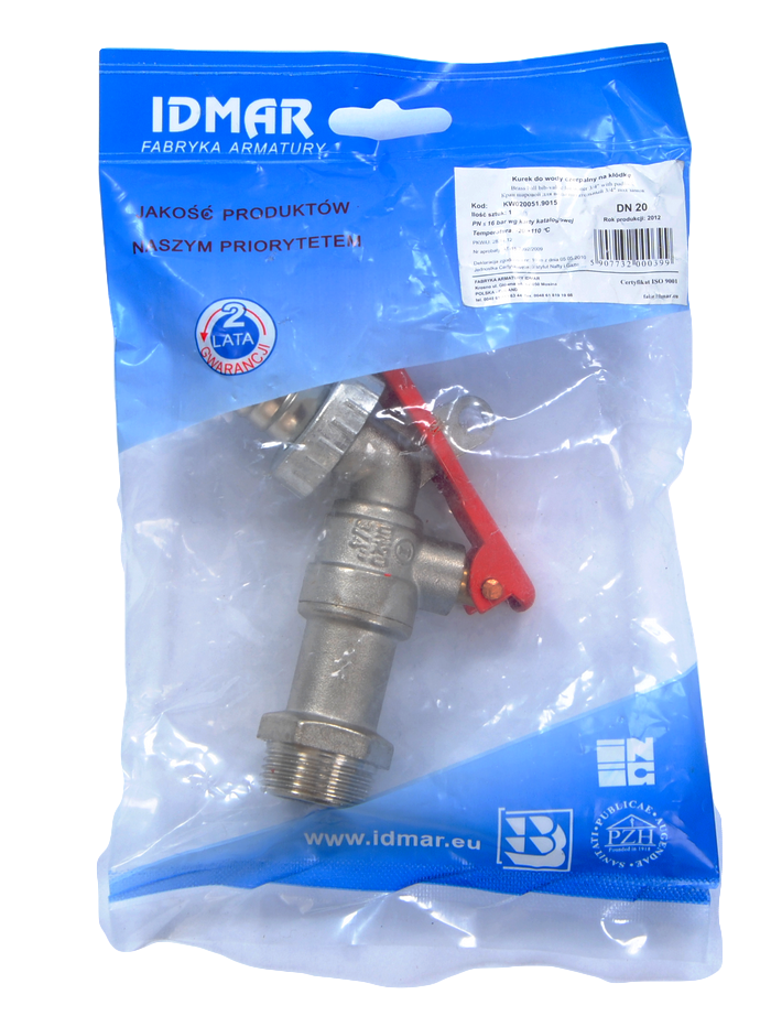 KRAN OGRODOWY KULOWY NA WĘŻA I KŁÓDKĘ 1/2' Kod producenta df5495