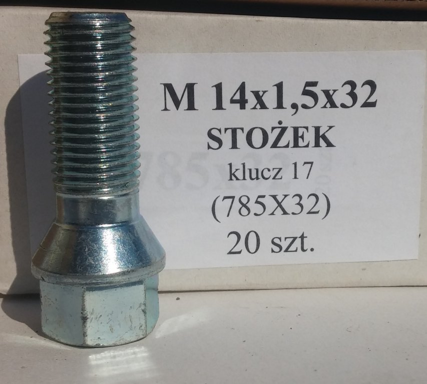 

Śruba 14x1,5x32 stożek klucz 17 Audi Vw Mercedes
