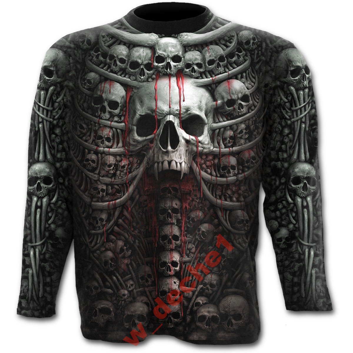 Lebka Death Ribs tričko s dlouhým rukávem L Spiral
