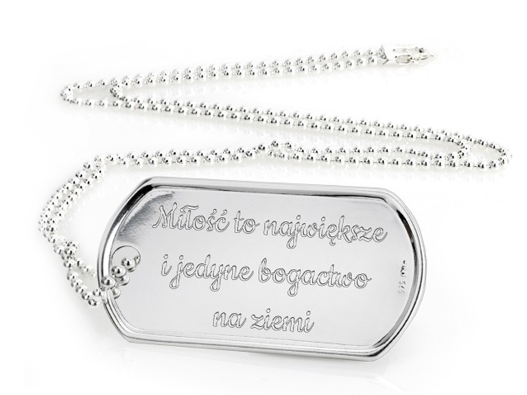 

Srebrny Nieśmiertelnik 925 Grawer zdjęcia Prezent