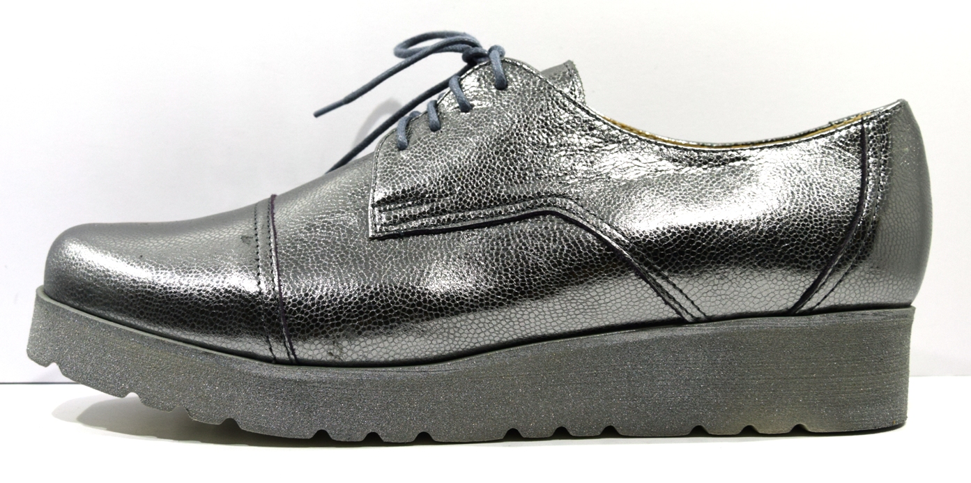 Dámské Polobotky, Stříbrné Boty Na Platformě 1897 37