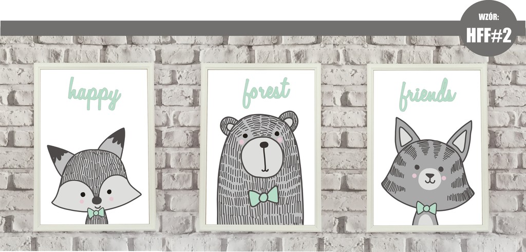 ZESTAW 3 OBRAZKÓW dla DZIECI plakaty A4 + RAMKI ! Płeć chłopcy