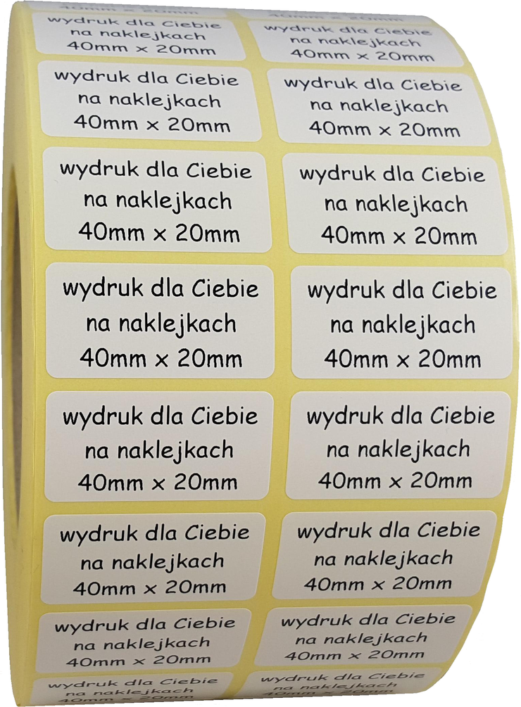 

40x20mm etykiety naklejki nalepki stickery wydruki
