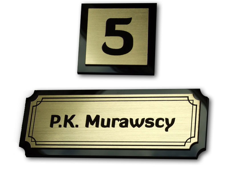 

Tabliczka na drzwi + numer Plexi 13x5 cm - Grawer
