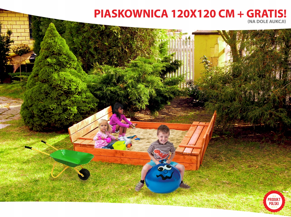 PIASKOWNICA Z ŁAWECZKAMI DLA DZIECI HUŚTAWKA PIŁKA Marka inna