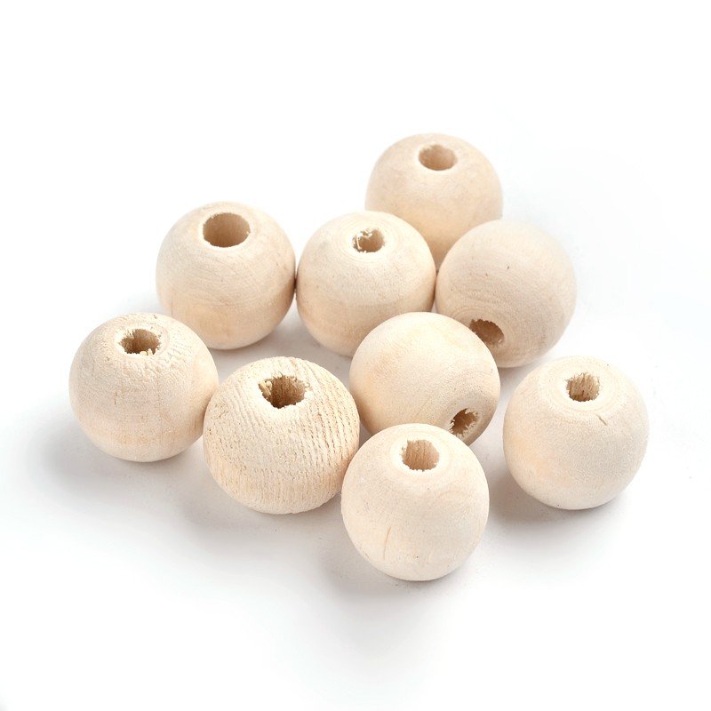 Koraliki Drewniane Naturalne Niemalowane 20mm 5szt