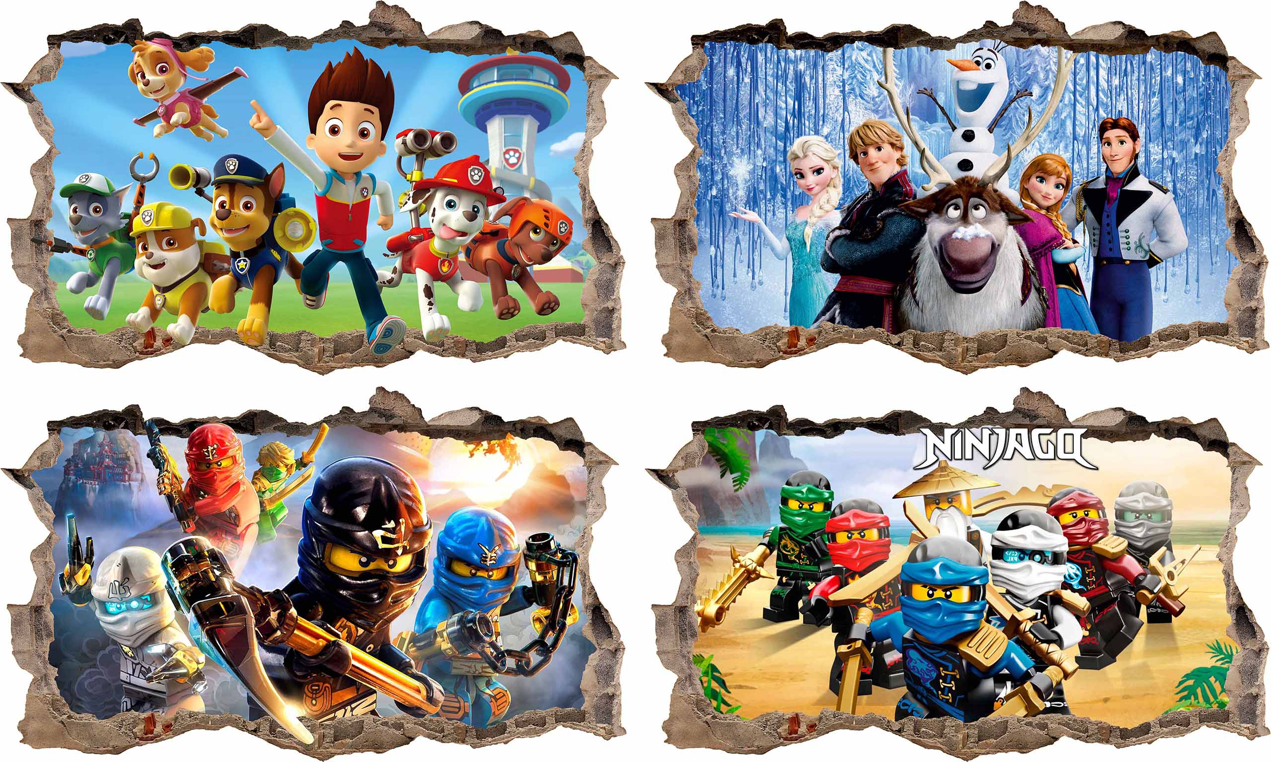 

Naklejki Psi Patrol Ninjago Kraina Lodu 3D L