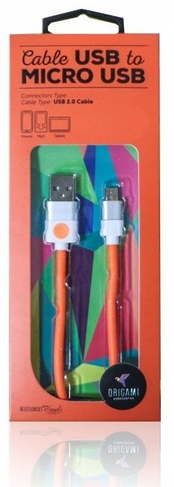 

Kabel microUSB 2.0 Origami 1m Pomarańczowy Usb Pc