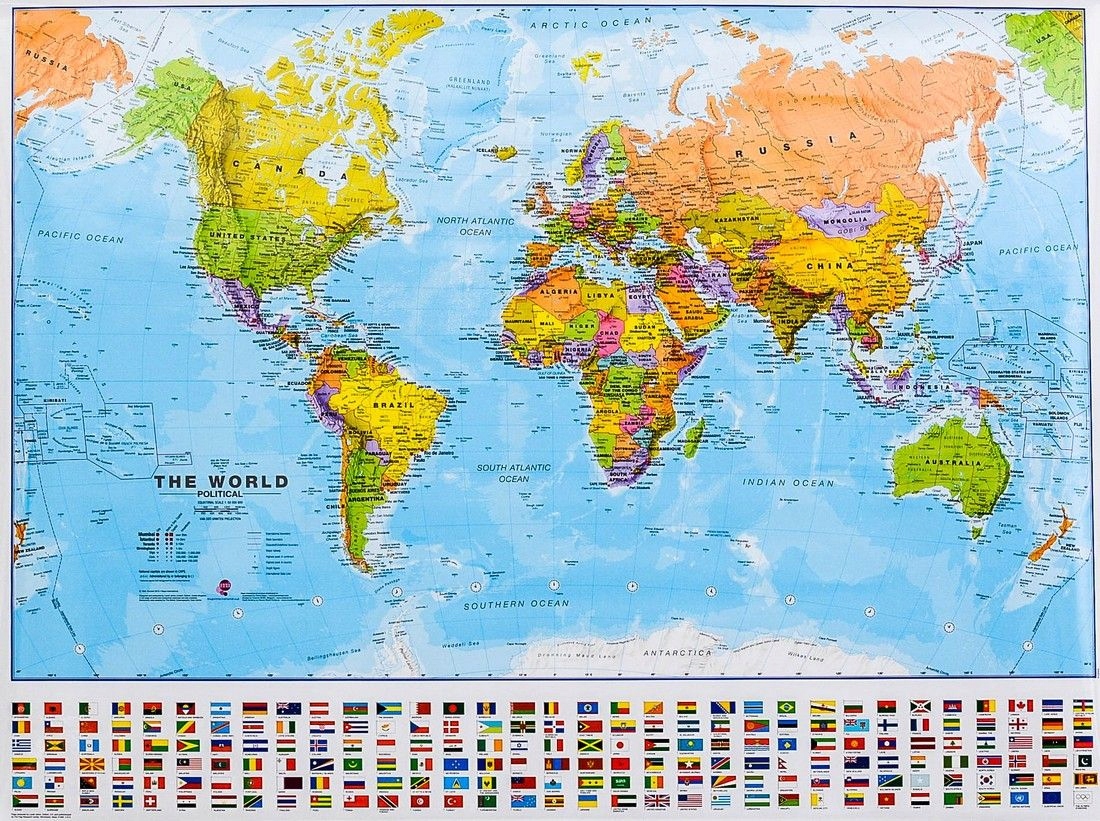 Świat Mapa Ścienna Polityczna 1:60 000 000 M.I.