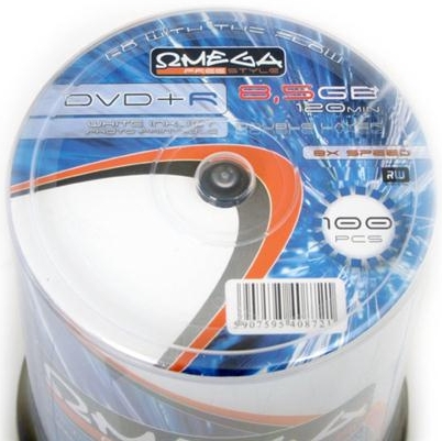 

Płyty Omega Dvd+r 8,5gb DL szt.50 Printable Białe