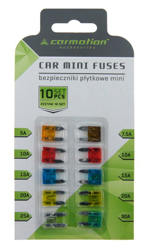 

Bezpieczniki Płytkowe Mini 10 Sztuk 5A-30A