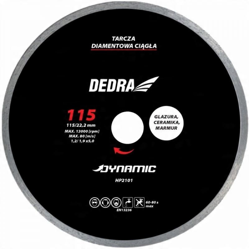 

Dedra Tarcza Diamentowa Dynamic 180*22,2 HP2104