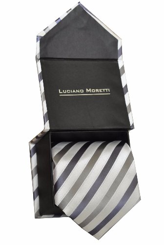 

Krawat w paski w pudełku mikrofibra 10cm elegancki