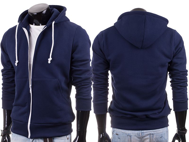 Tmavě modrá rozepínací pánská mikina s kapucí XL