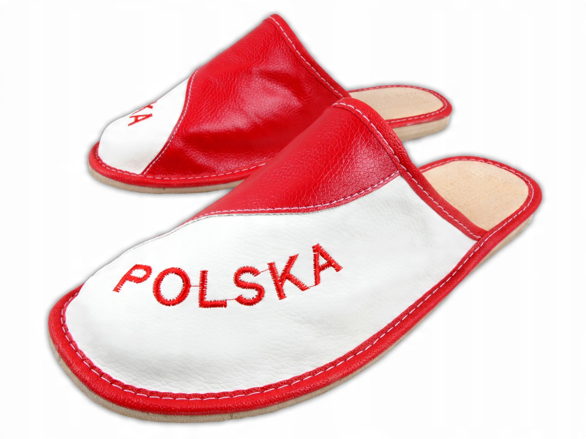 

Skórzane Pantofle Kibica Flaga Polska nr 47