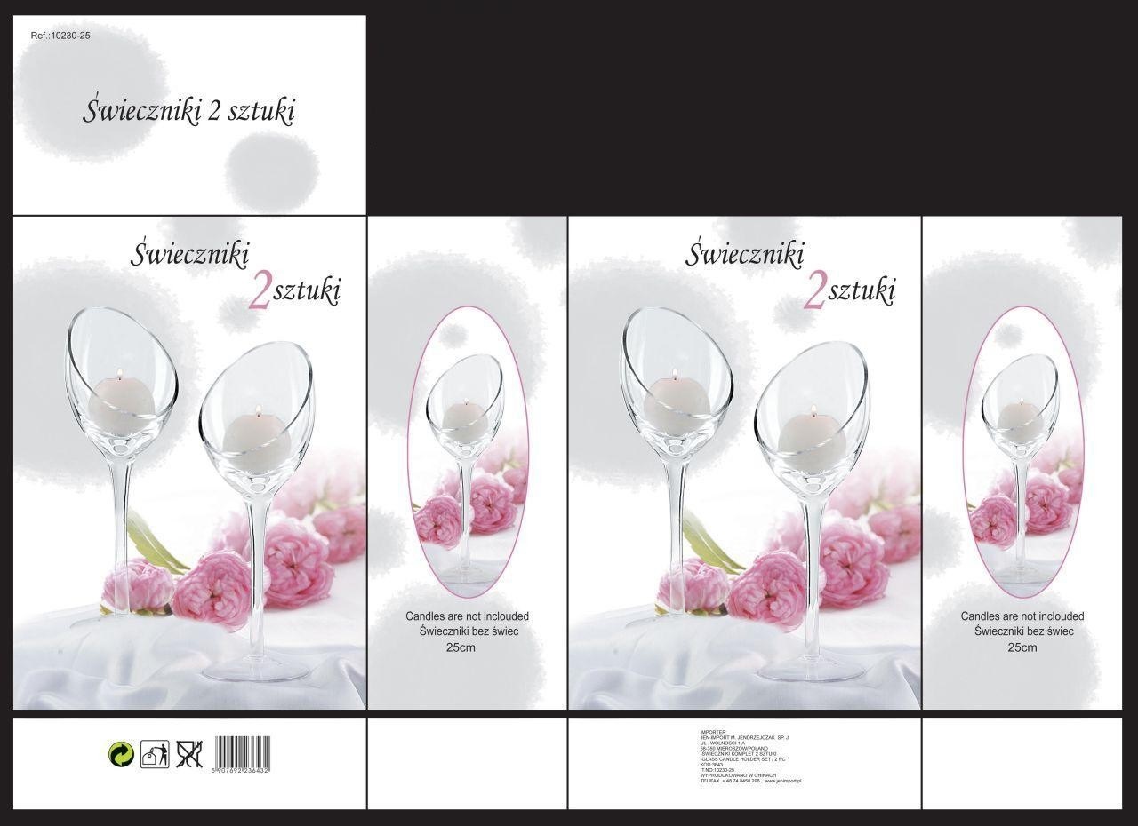 

Świecznik Świeczniki Lampiony Szklane 2 Szt 25 cm