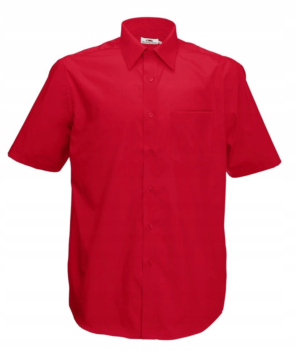 

Men Poplin Short Sleeve Shirt Red M