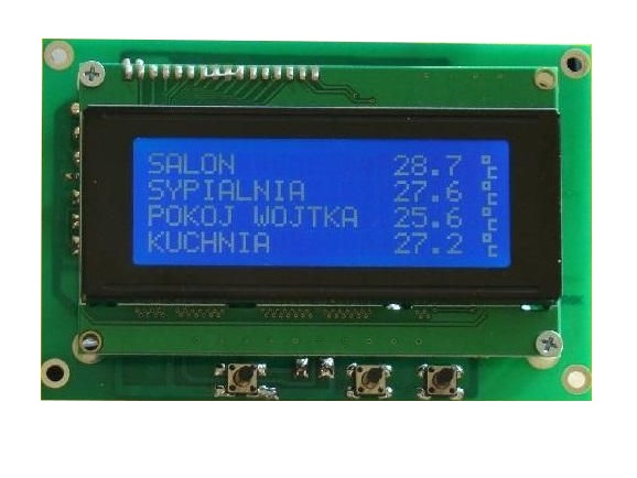 

Termometr panelowy 8 kanałowy LCD DS18B20 czujnik