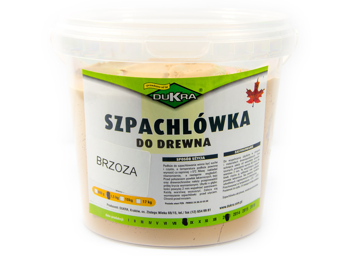 

Szpachlówka Szpachla Drewna 1,5kg Brzoza Brzozowa