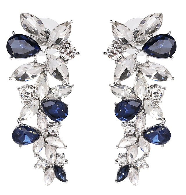 

Kolczyki Łezki długie Szafirowe Krystzał swarovski