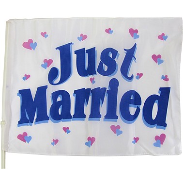 

Flaga na samochód Just Married Ślub Wesele orszak