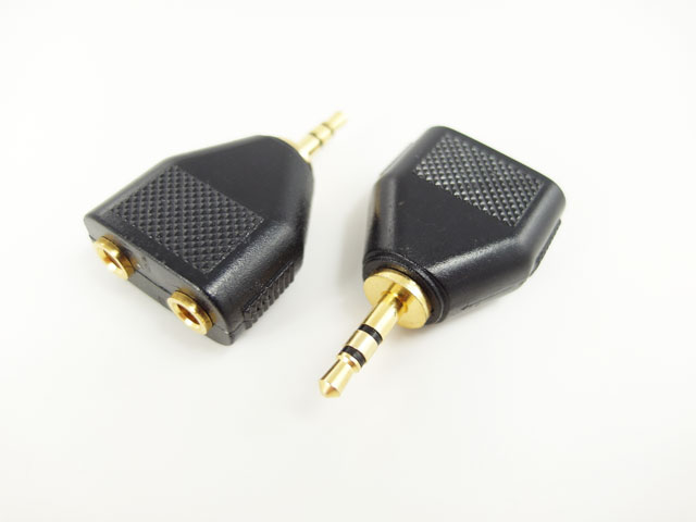 

rozgałęziacz mini jack / 2x gn mini jack gold