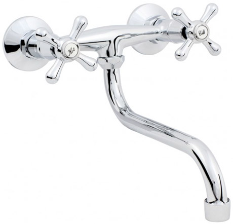 Nástěnná dřezová baterie Retro chrom BRZ1