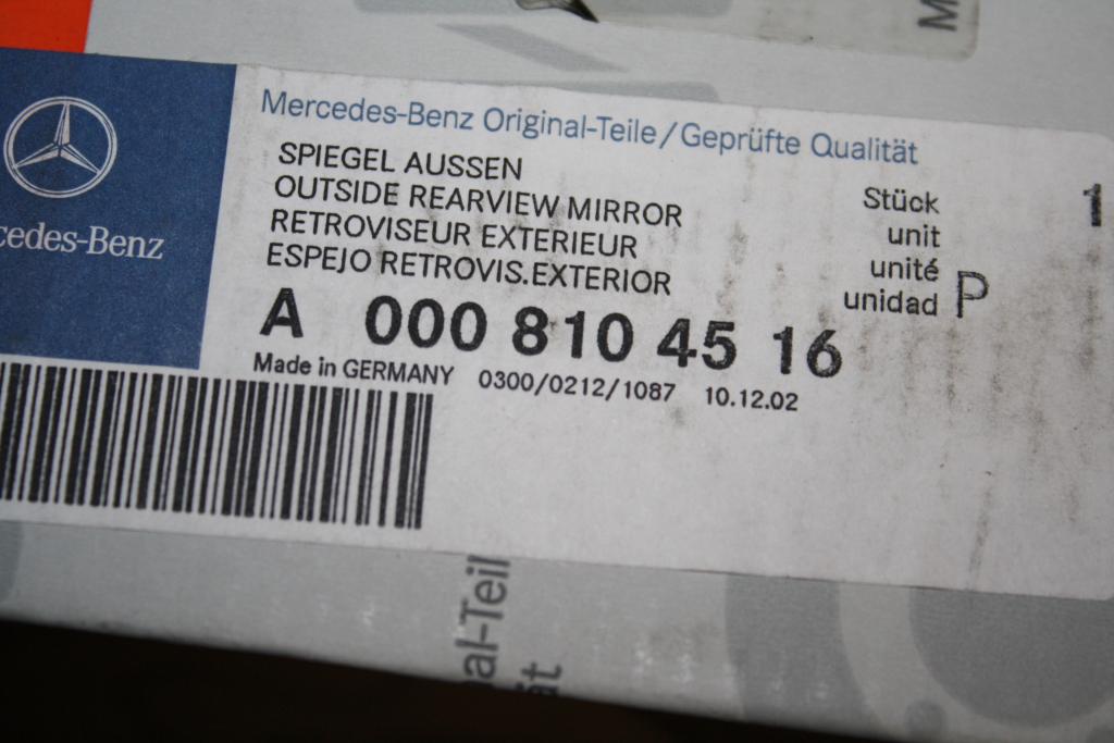 LUSTERKO ZEWNĘTRZNE ASFERYCZNE MERCEDES 814 611 Producent części Mercedes-Benz OE