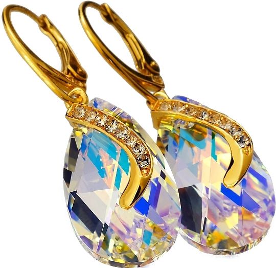 

KOMPLET+Łańcuszek Swarovski Senti Złote Srebro