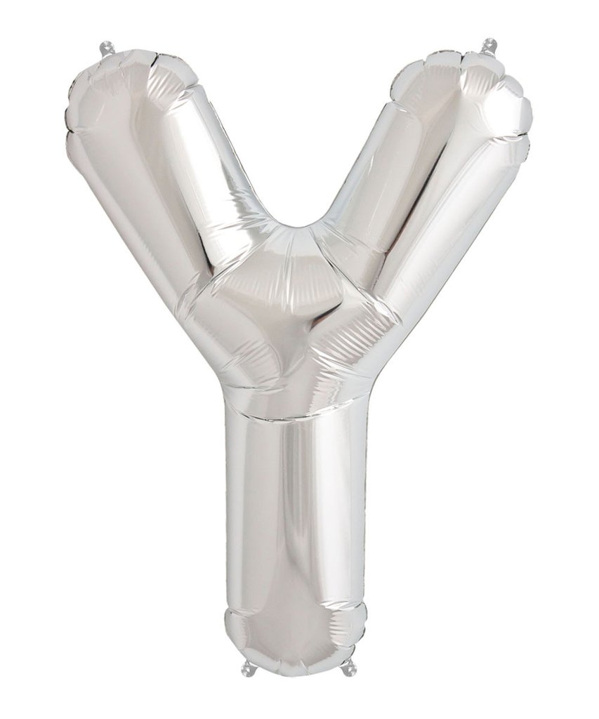 

Srebrny Balon Kształt Litery 40CM Srebrna Litera Y