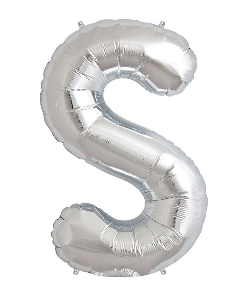 

Srebrny Balon Kształt Litery 40CM Srebrna Litera S