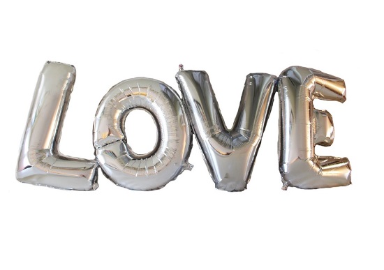 

Balony litery Love srebrne 100cm Hel wesele ślub