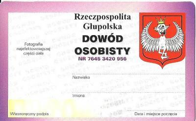 

Dowód osobisty. Śmieszny 18-tka, urodziny