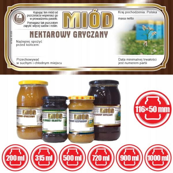 

Etykiety na Miód Gryczany (100szt) wzór E1233